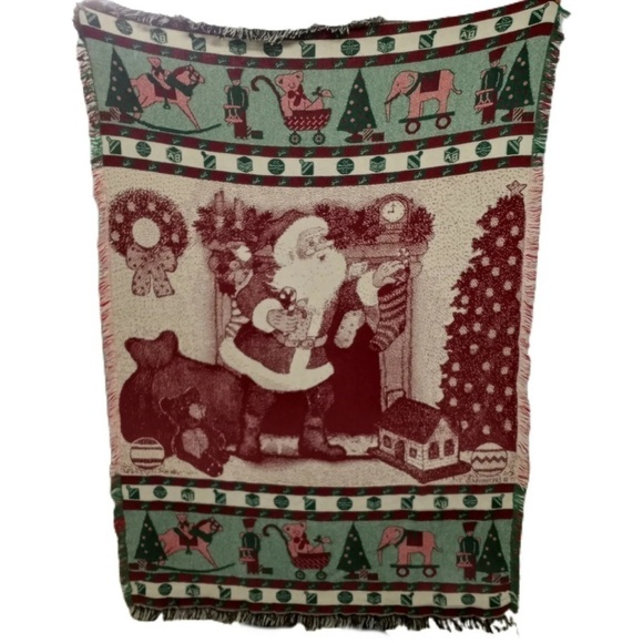 Manual Woodworkers Weavers 1993 Christmas Throw - Picture 1 of 9